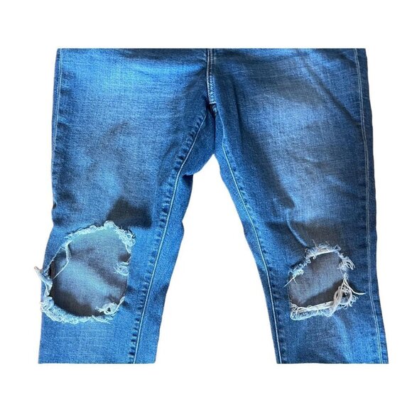 LEVI'S Premium Denim 721 High Rise Skinny Distressed Busted Knee Jean - Picture 6 of 12